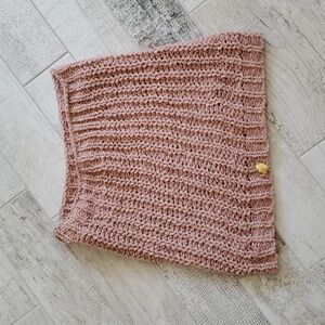 Betsey Johnson Pink Plush Silver Metallic Infinity Neck Scarf